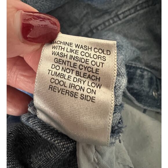 CHRISTOPHER & BANKS Vintage Christmas Appliqué Wide Leg Denim Jean Overalls Sz L - Picture 13 of 16